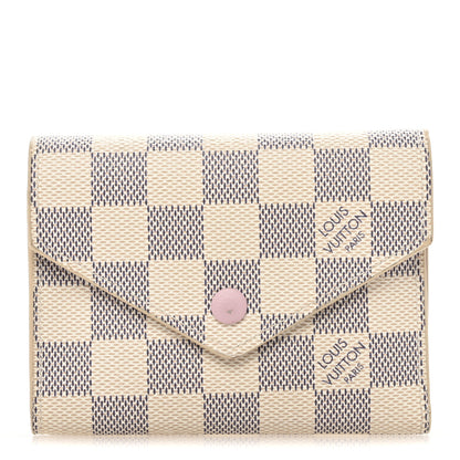 Louis Vuitton Damier Azur Victorine Wallet Rose Ballerine 1 of 11
