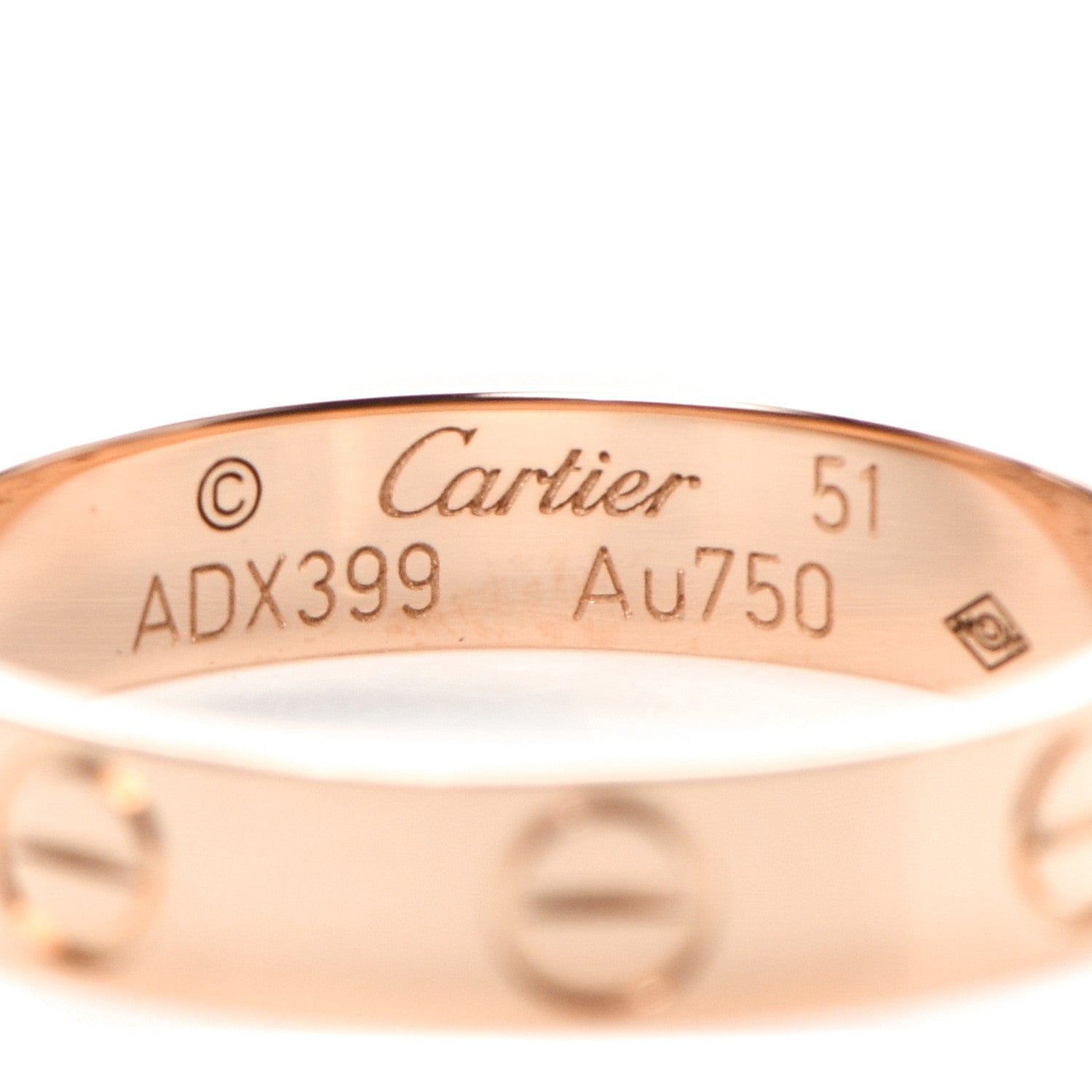 Cartier 18K Pink Gold 3.5mm LOVE Wedding Band Ring 51 5.75 4 of 5