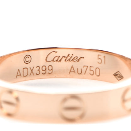 Cartier 18K Pink Gold 3.5mm LOVE Wedding Band Ring 51 5.75 4 of 5