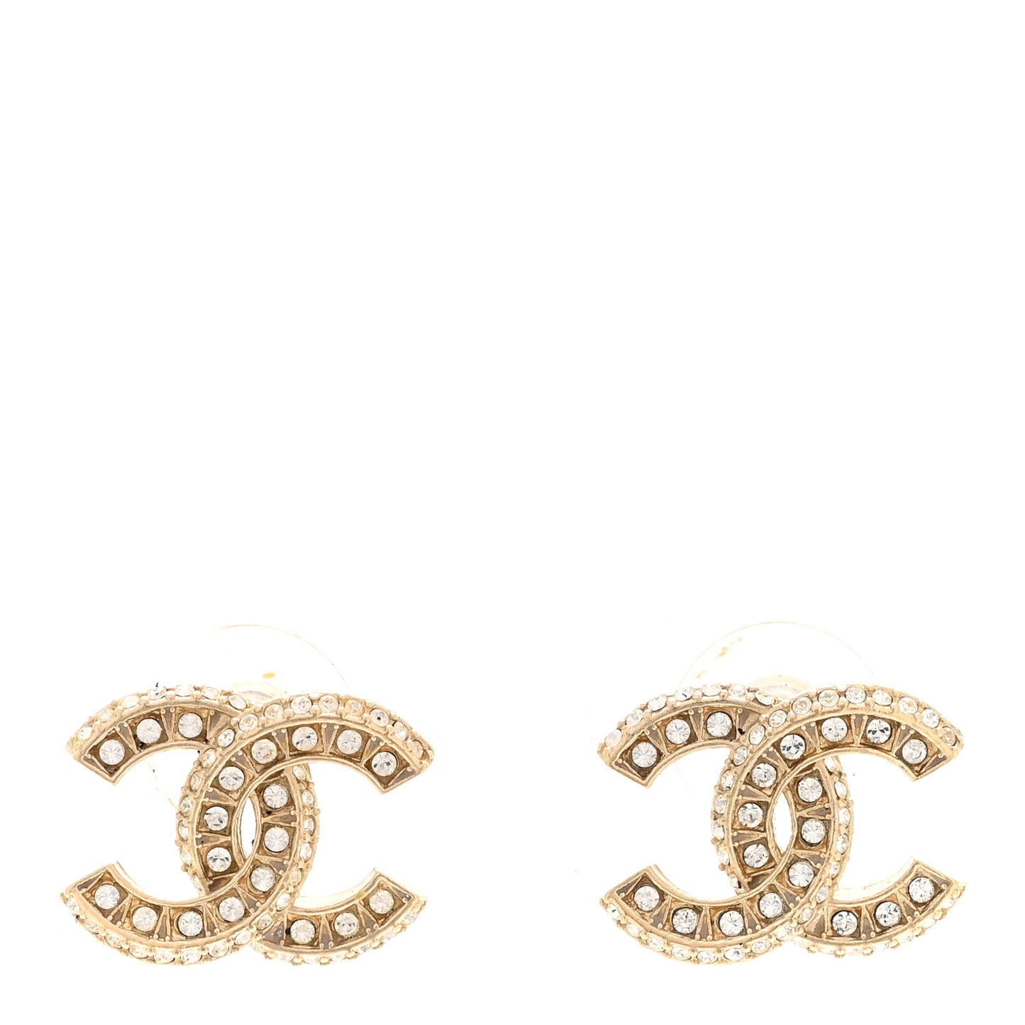 Crystal Timeless CC Earrings Light Gold