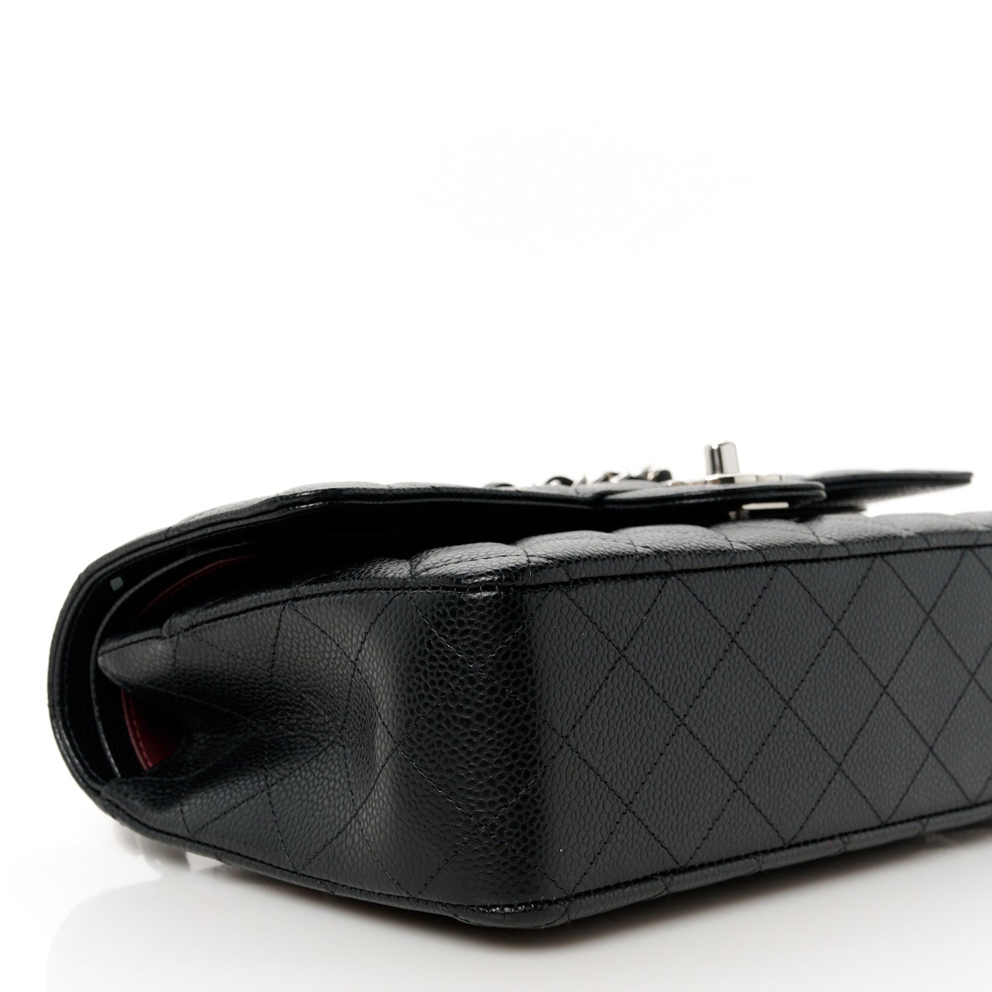 Caviar Quilted Medium Double Flap Black