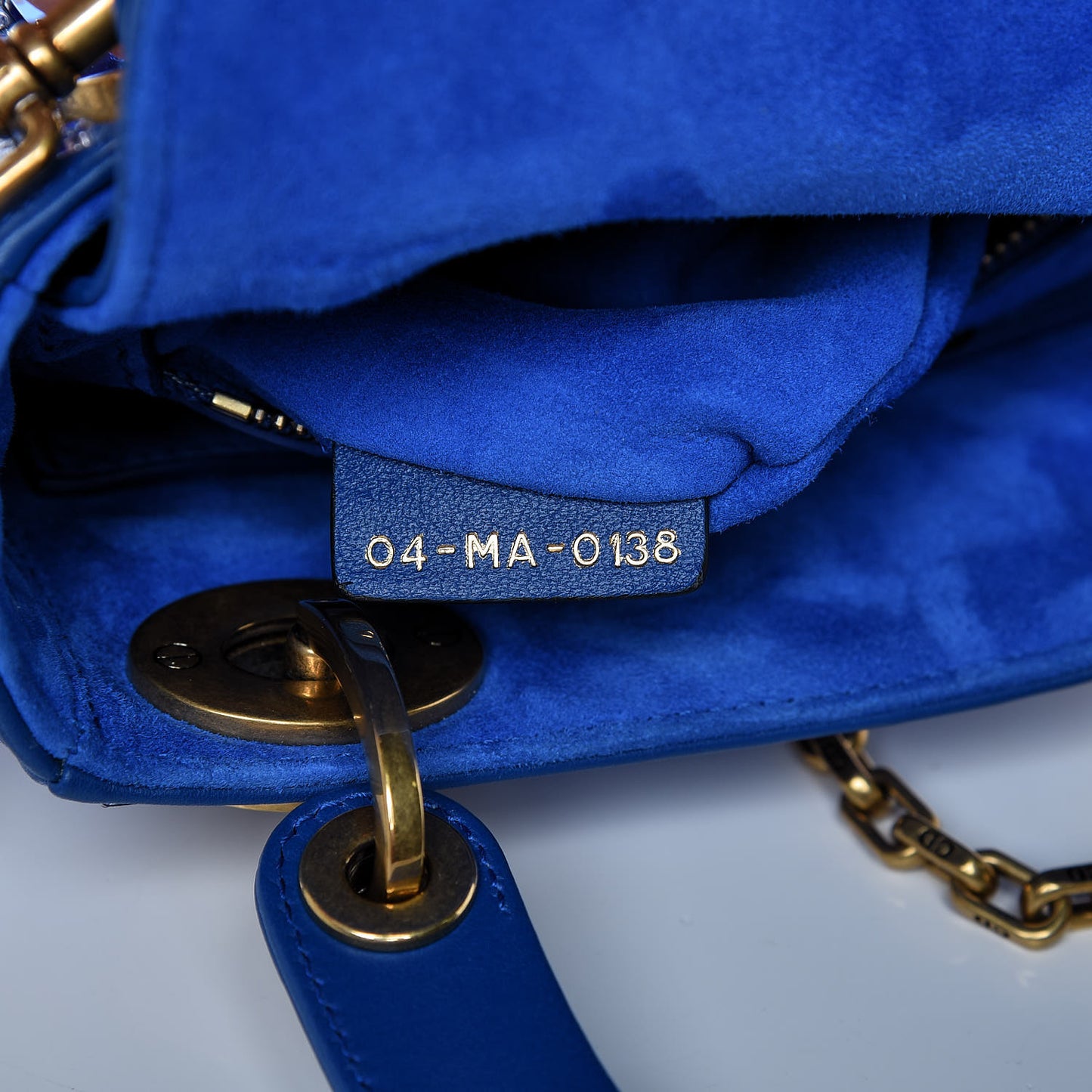 Smooth Calfskin Embroidered Mini Mosaic of Mirrors Lady Dior Blue