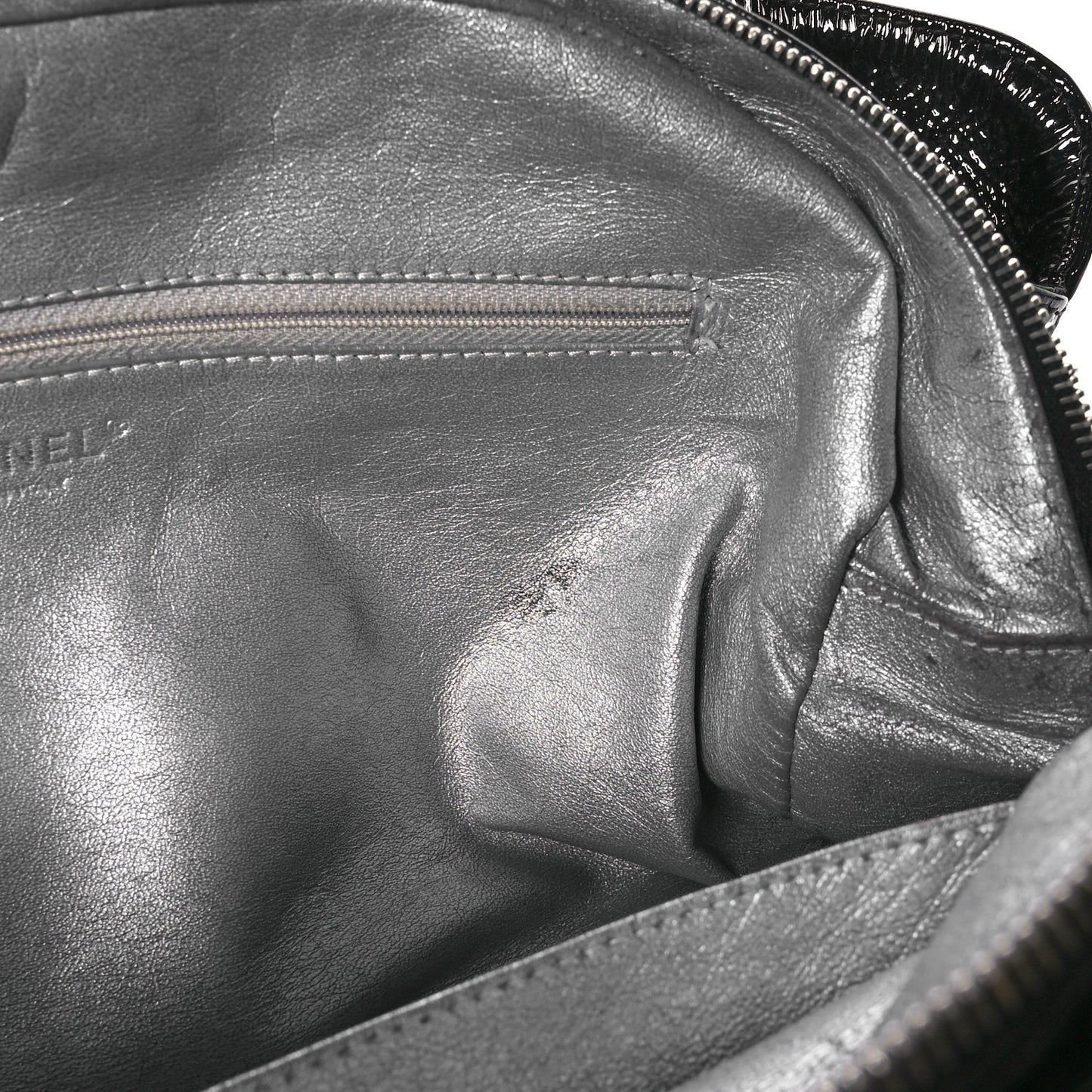 Patent Calfskin Large Luxe Ligne Tote Black