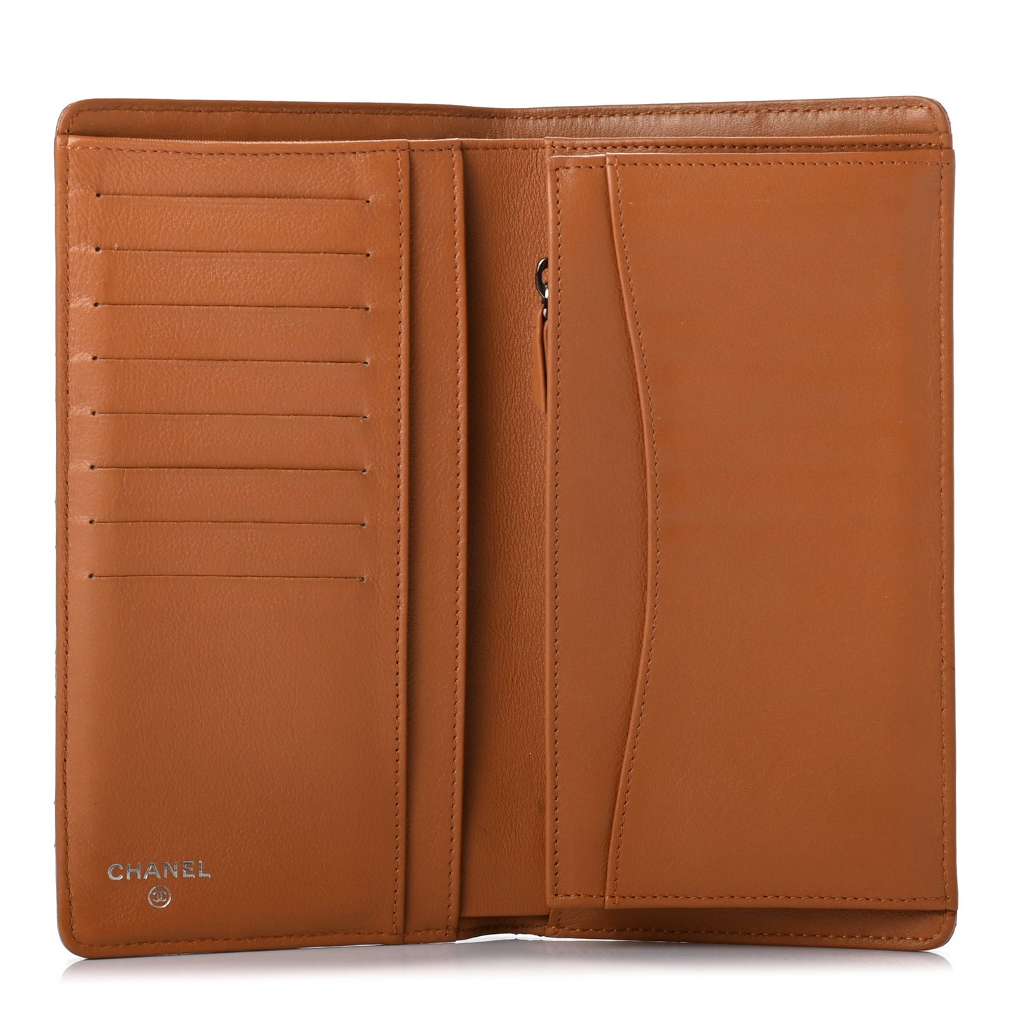 Metallic Caviar Quilted Yen Wallet Gold