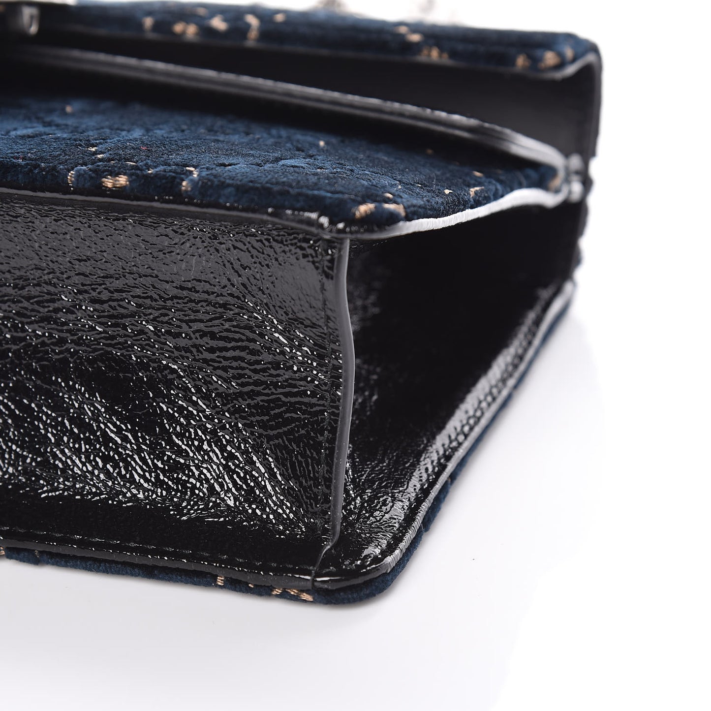 Velvet Skipper Crystal GG Monogram Small Dionysus Shoulder Bag Blue Beige Black