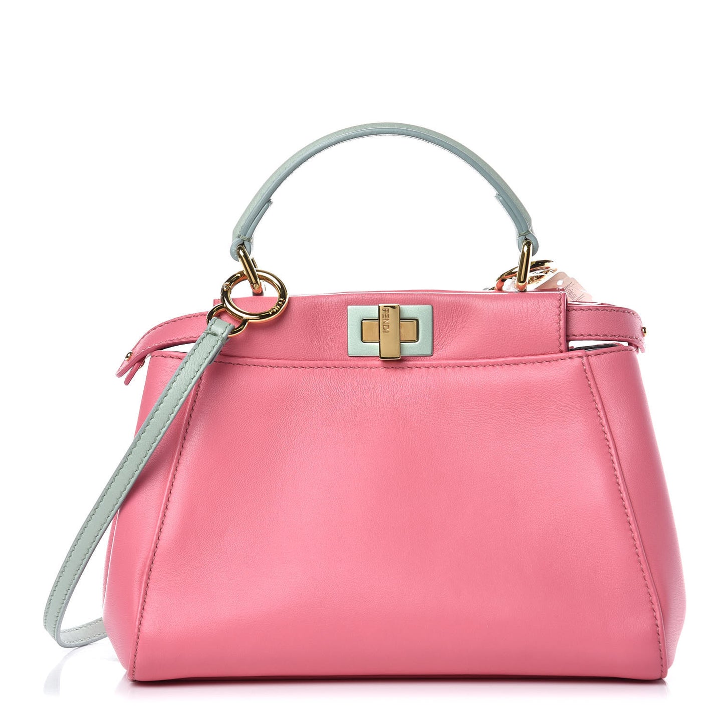 Nappa Colorblock Mini Peekaboo Iconic Satchel Rosa Fluo Oxigen Slate