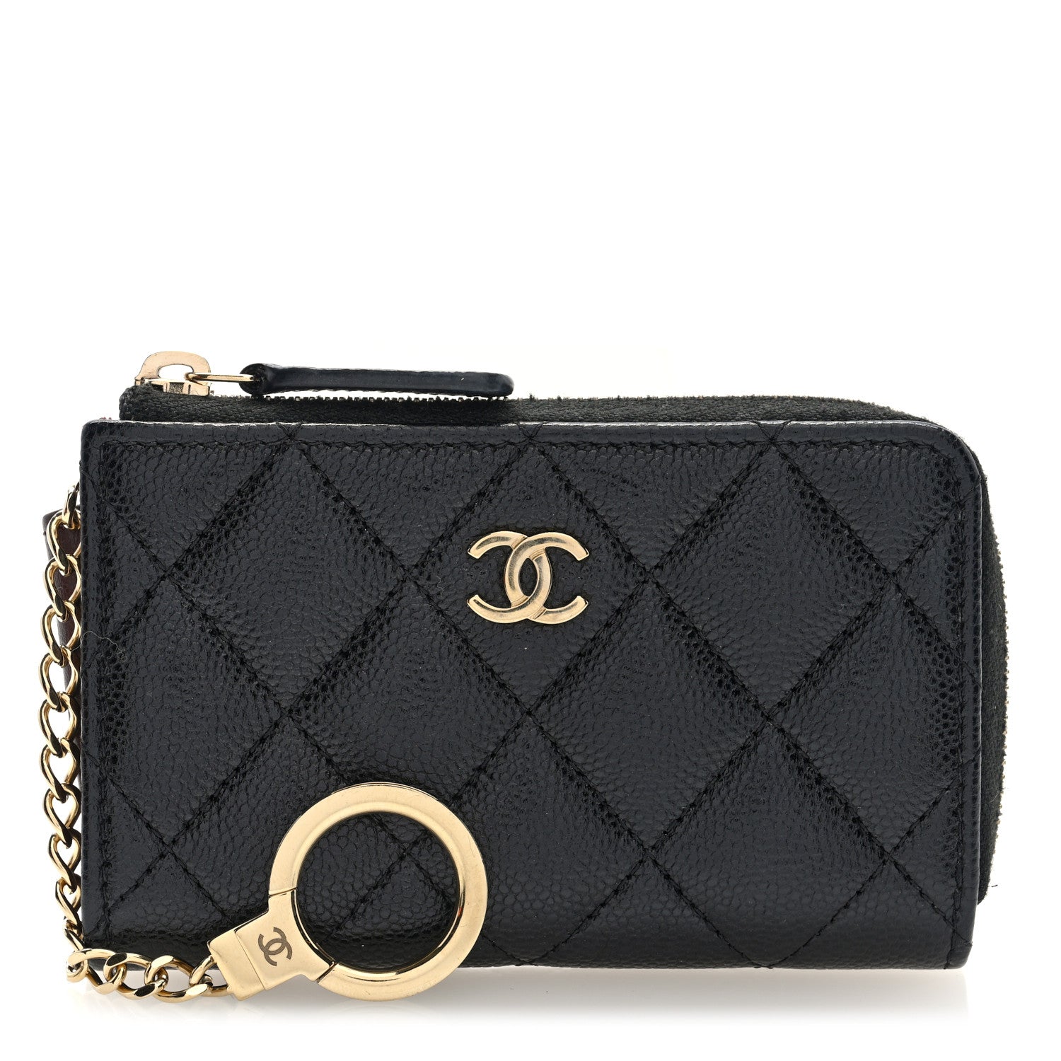 Chanel Caviar Quilted Zipped Key Holder Case Black 1 of 8
