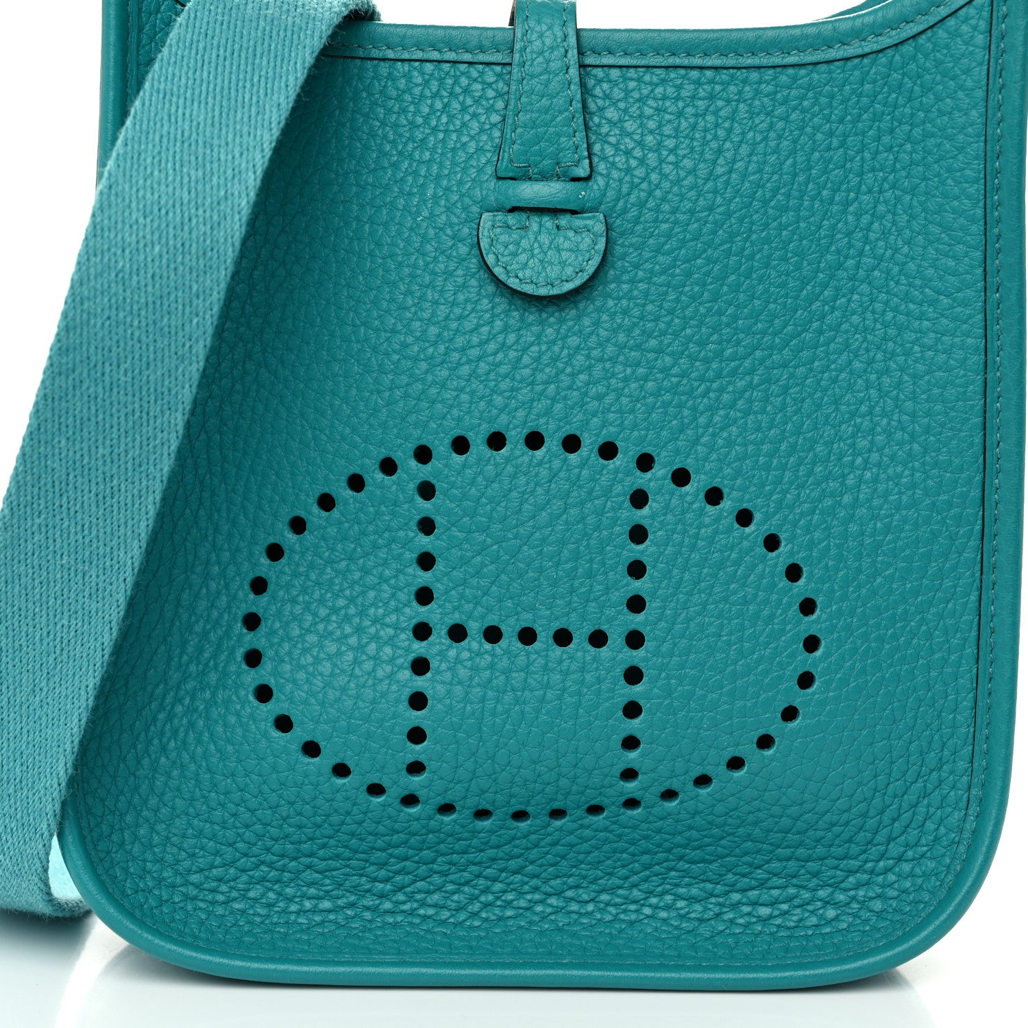 Hermes Taurillon Clemence Evelyne TPM Bleu Paon 8 of 11