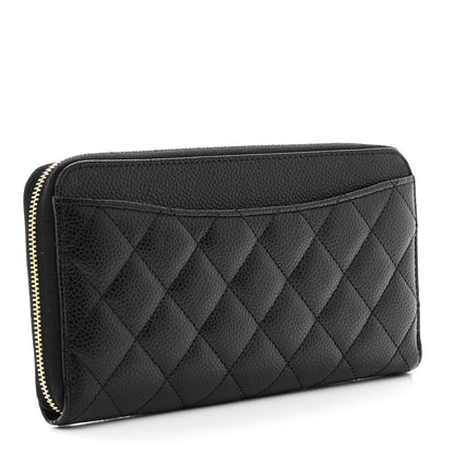 Chanel Caviar Quilted Large Gusset Zip Around Wallet Black 3 of 9