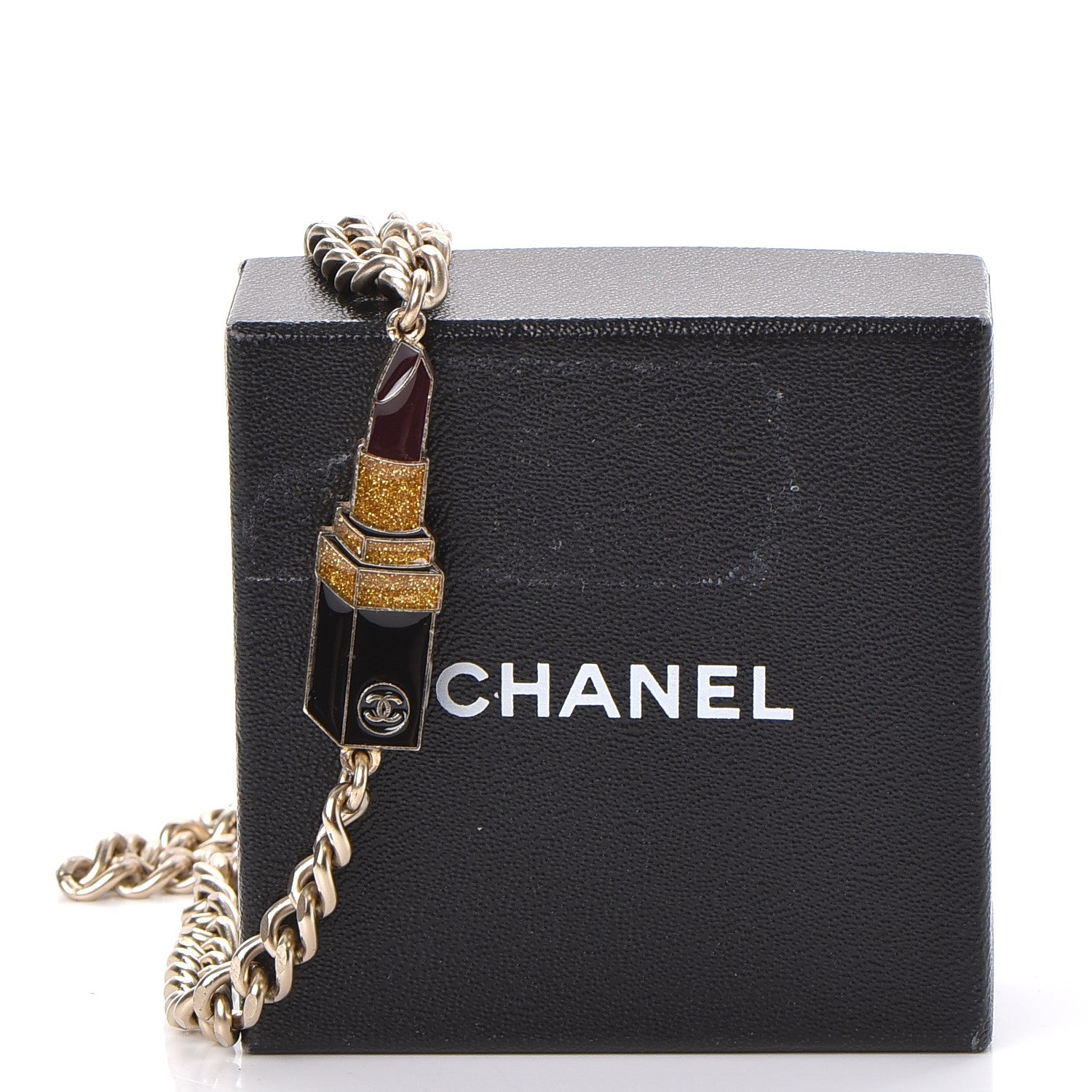 Chanel Enamel Chain Lipstick CC Kisses Belt Gold 9 of 9