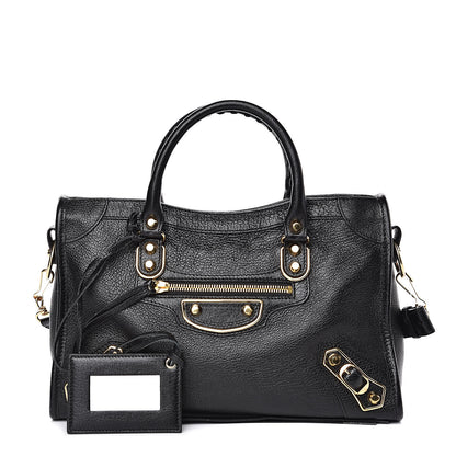 Balenciaga Chevre Gold Metallic Edge Hardware S City Black 1 of 9