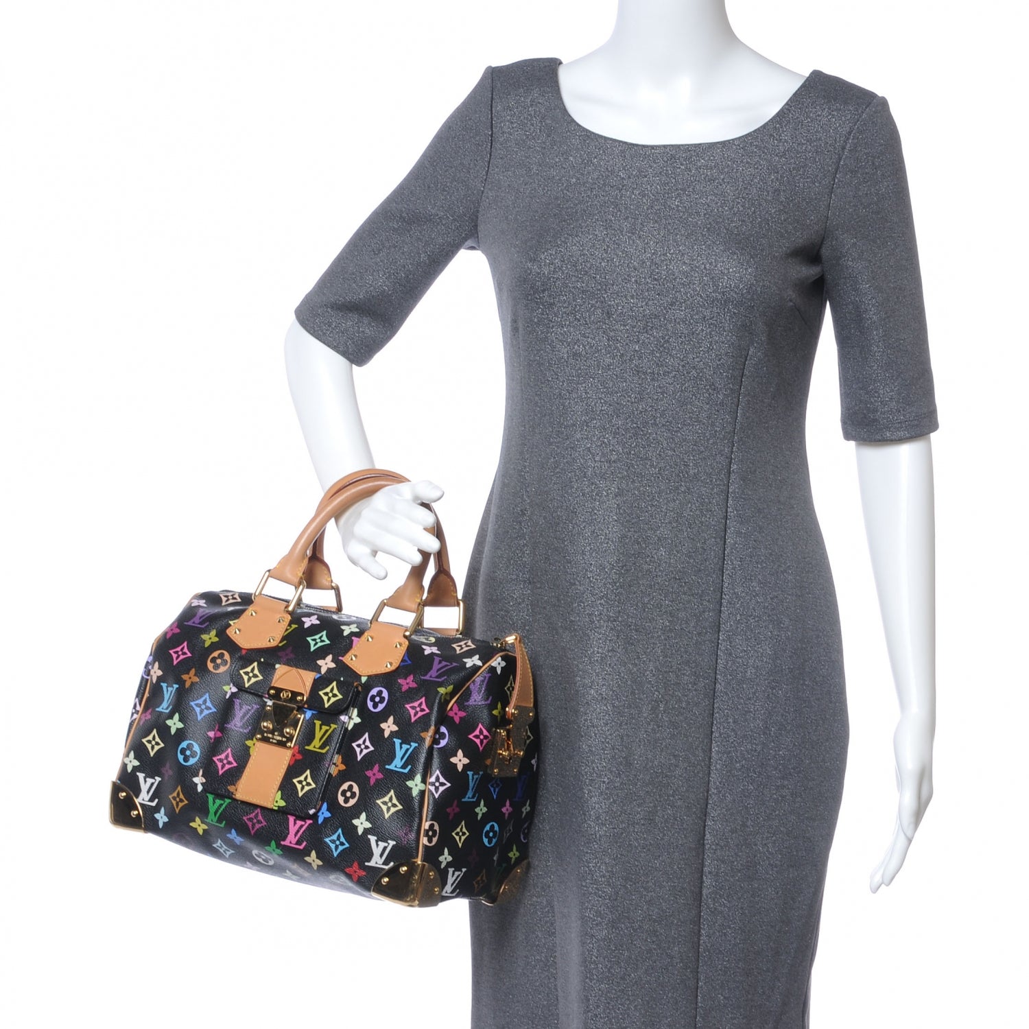 Louis Vuitton Monogram Multicolor Speedy 30 Black 4 of 7