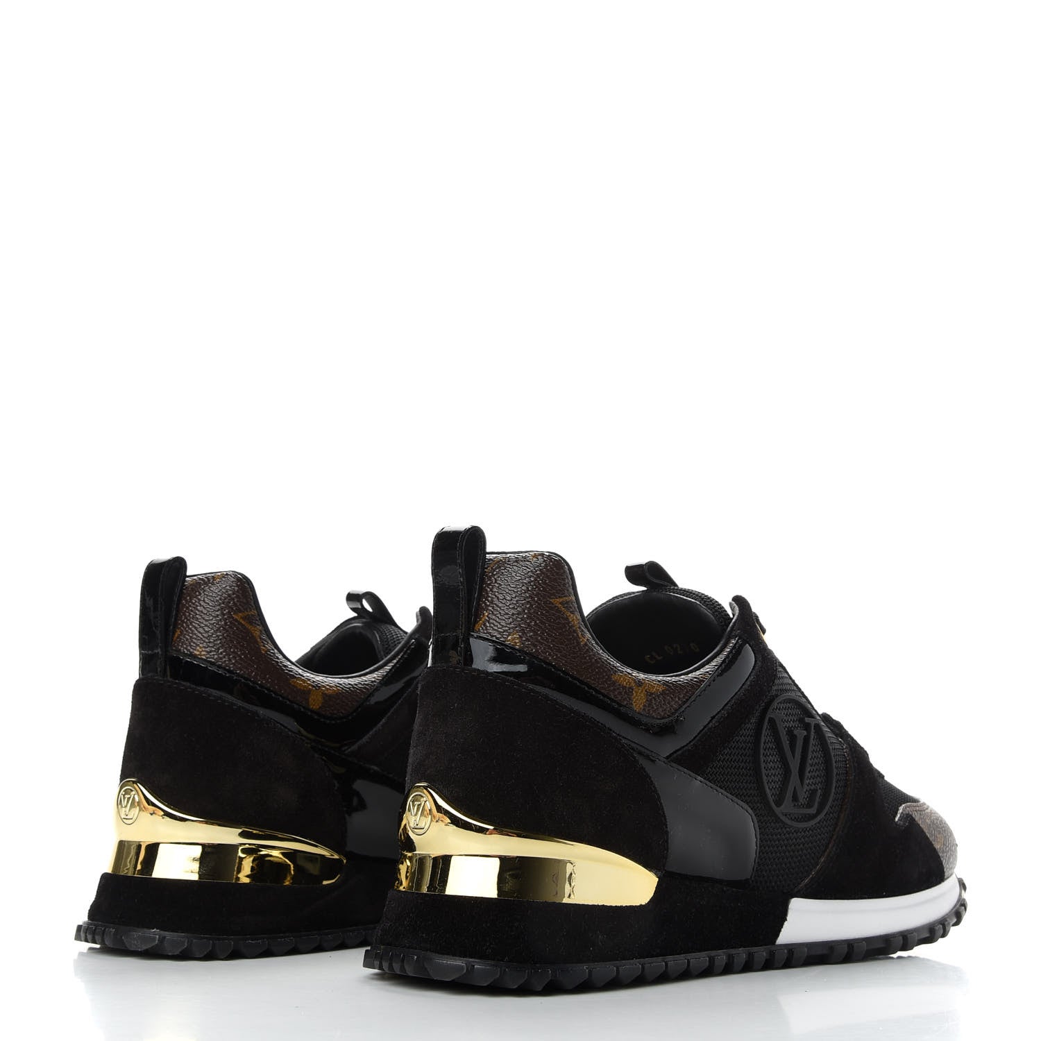 Louis Vuitton Suede Monogram Run Away Sneakers 37 Black 4 of 8