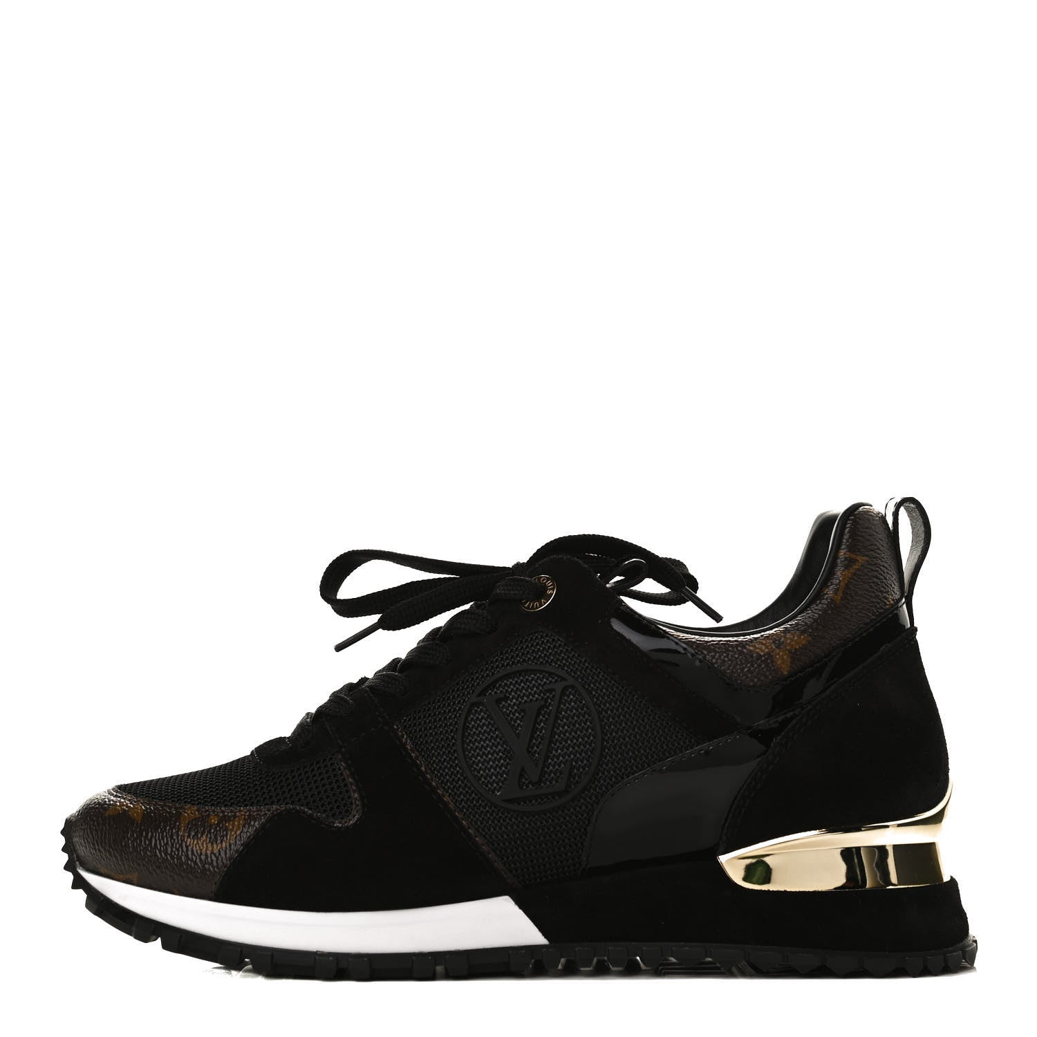 Louis Vuitton Suede Monogram Run Away Sneakers 37.5 Black 1 of 10
