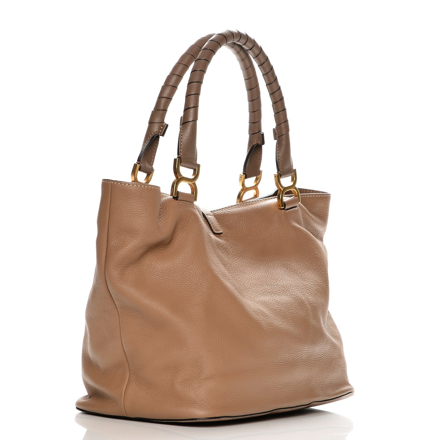 Chloe Calfskin Large New Marcie Tote Nut 3 of 8