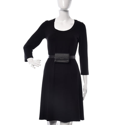 Prada City Calfskin Micro Reversible Belt Removable Bag Black Fuoco 2 of 9
