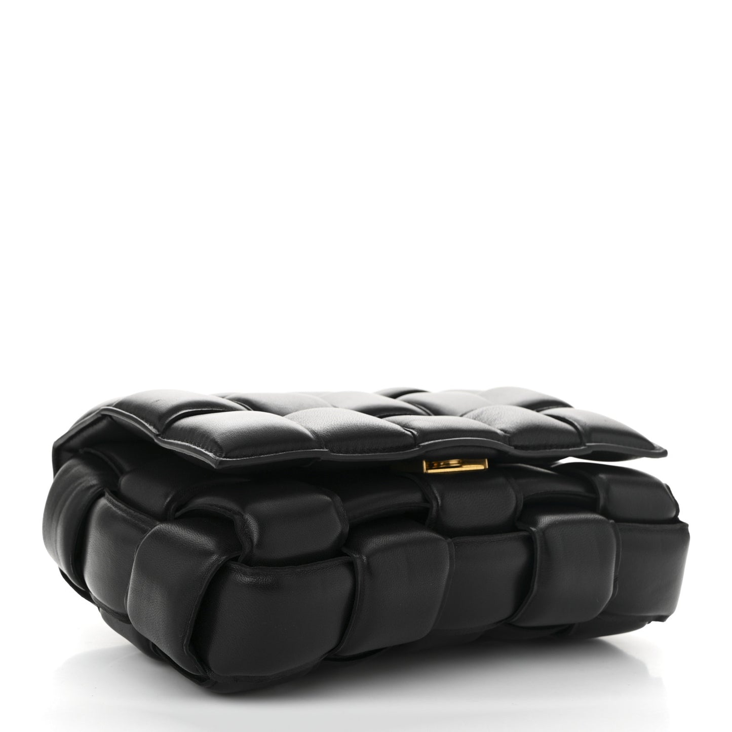 Nappa Maxi Intreccio Padded Cassette Crossbody Bag Black
