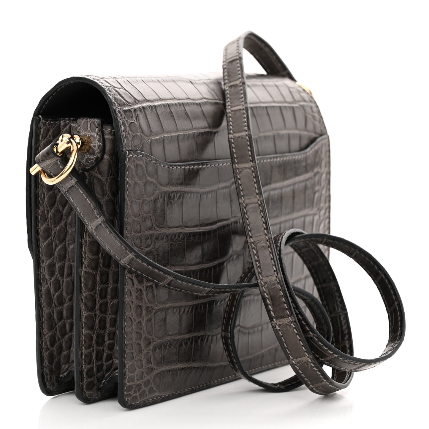 Matte Alligator Mini Sac Roulis Graphite