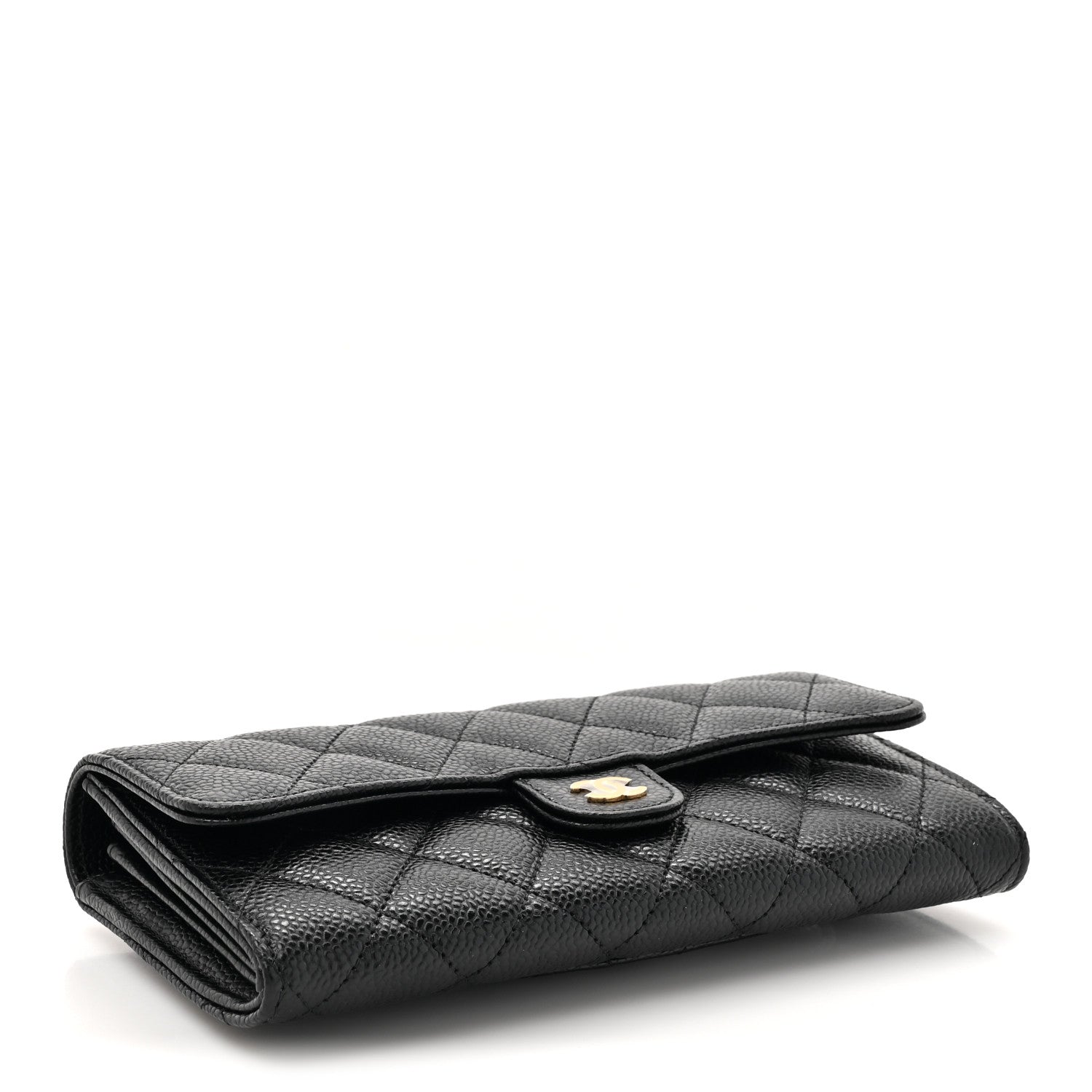 Chanel Caviar Quilted Large Gusset Flap Wallet Black 4 of 9