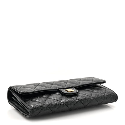 Chanel Caviar Quilted Large Gusset Flap Wallet Black 4 of 9