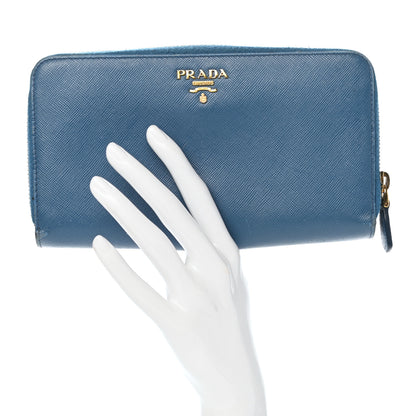 Prada Saffiano Metal Zip Around Wallet Voyage 2 of 8