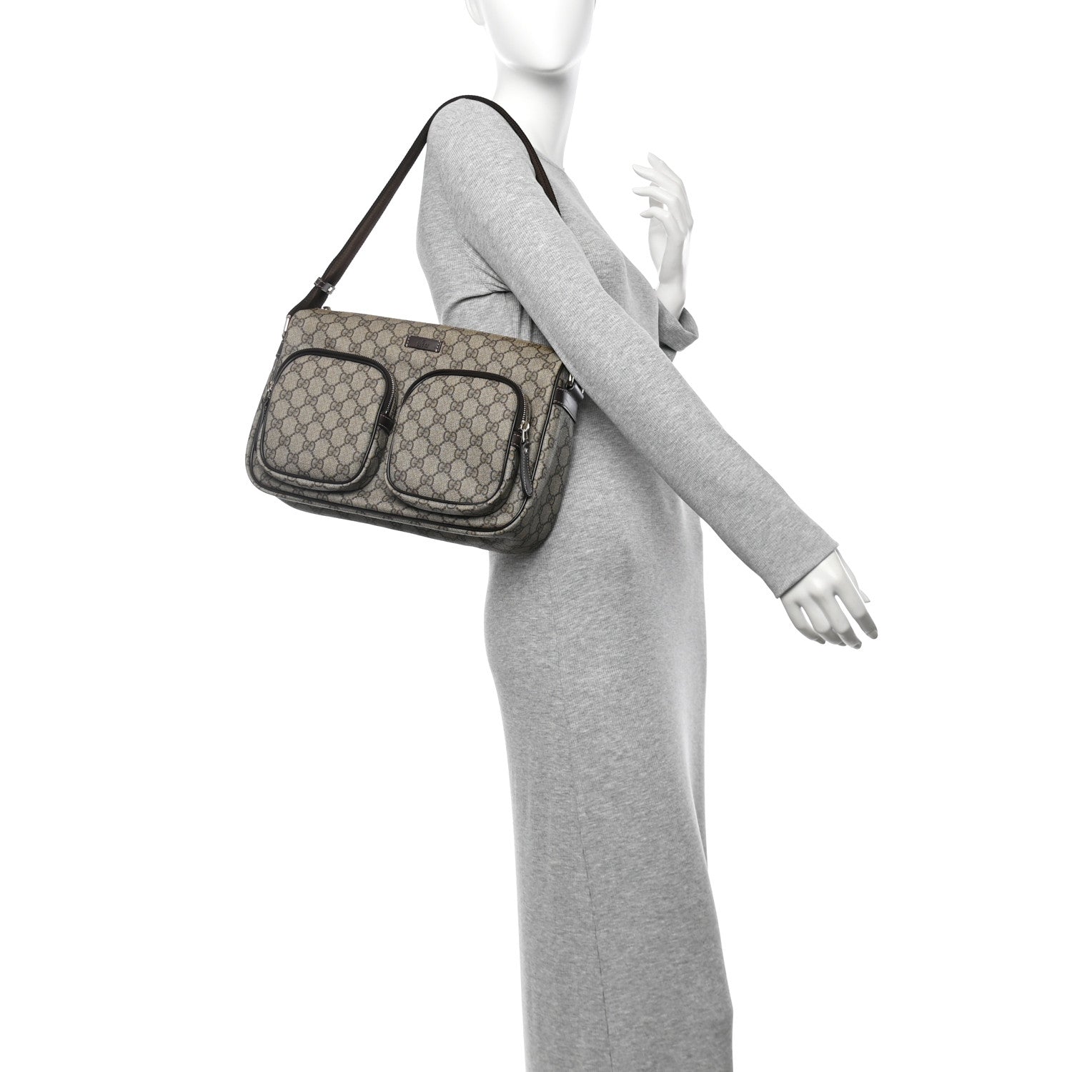 Gucci GG Plus Monogram Front Pocket Messenger Dark Brown 2 of 10