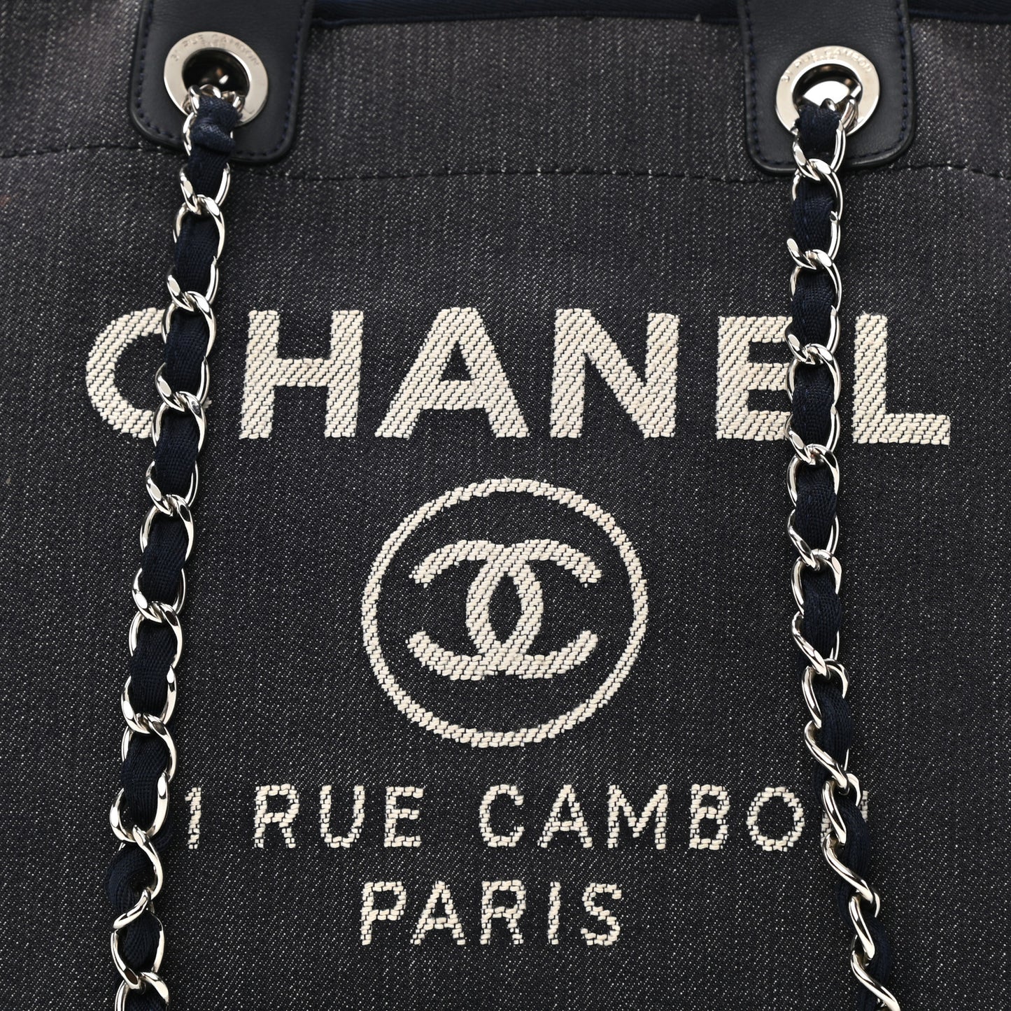 Denim Medium Deauville Tote Dark Blue