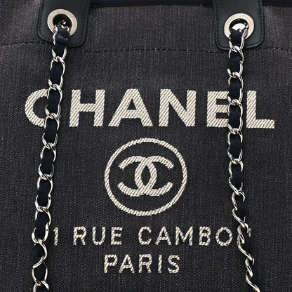 Chanel Denim Medium Deauville Tote Dark Blue 8 of 11