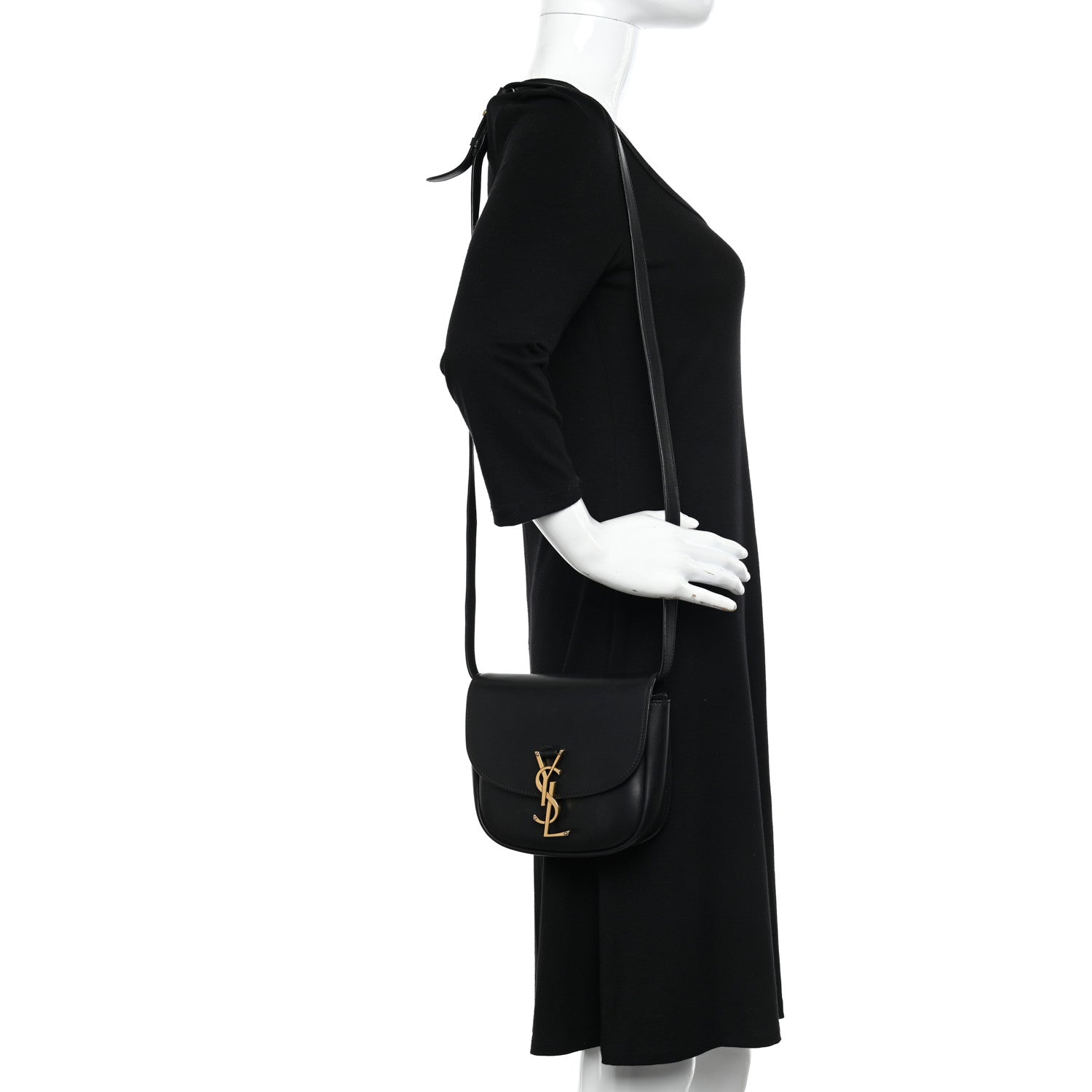Saint Laurent Smooth Calfskin Classic Monogram Small Kaia Satchel Black 2 of 14