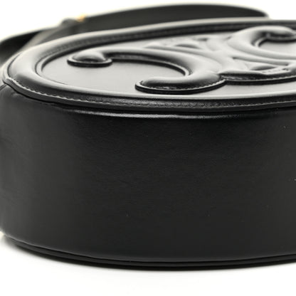 Celine Smooth Calfskin Cuir Triomphe Oval Bag Black 8 of 11