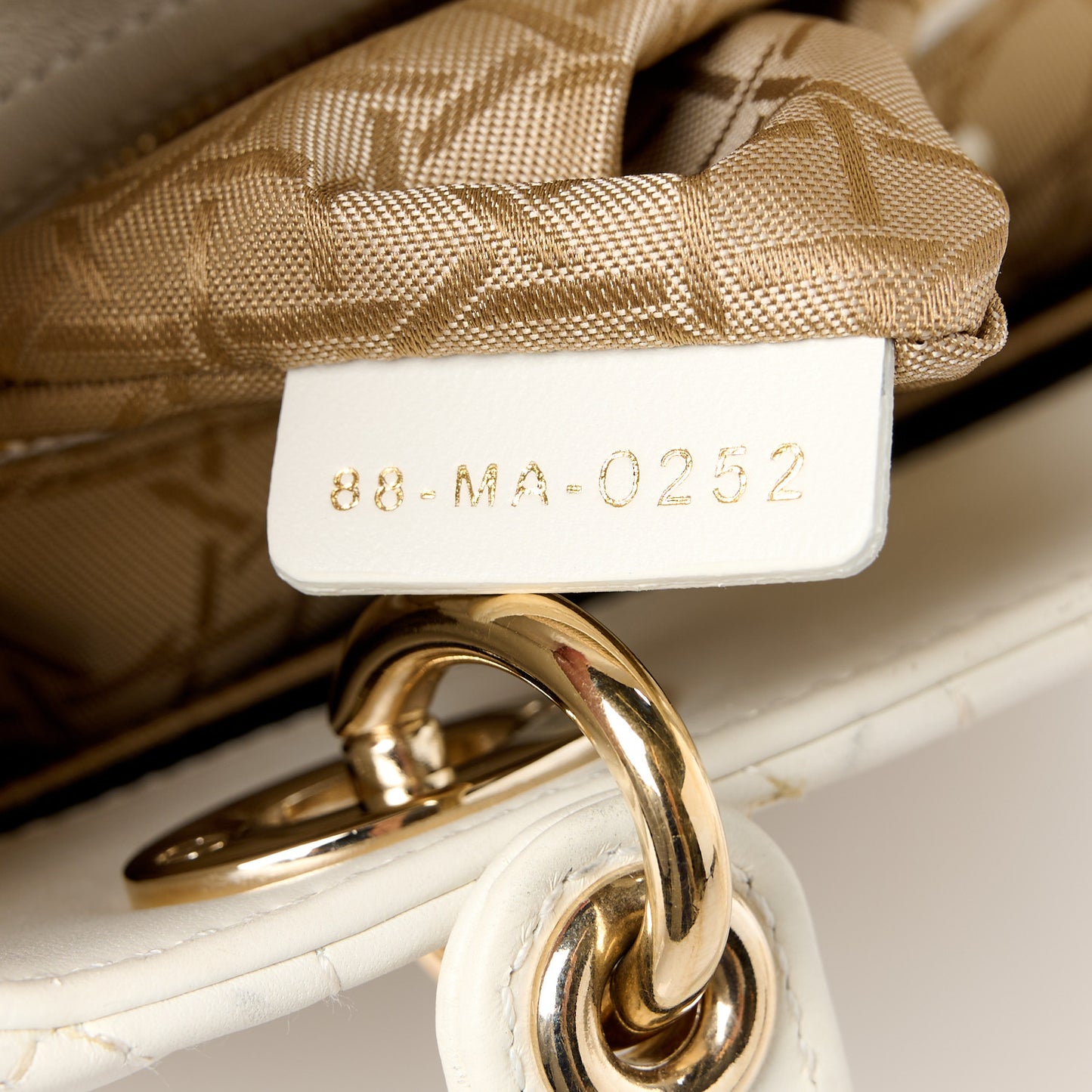 Lambskin Cannage Small My ABCDior Lady Dior White