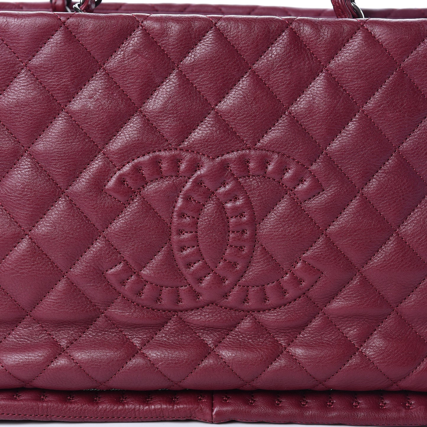 Calfskin Quilted Small Istanbul Tote Light Burgundy