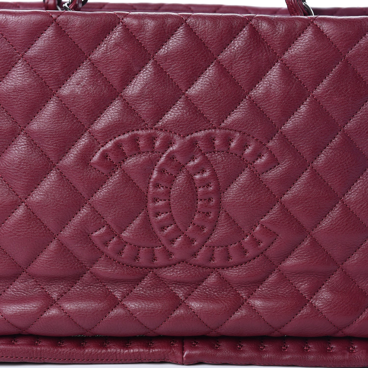 Chanel Calfskin Quilted Small Istanbul Tote Light Burgundy 13 of 13