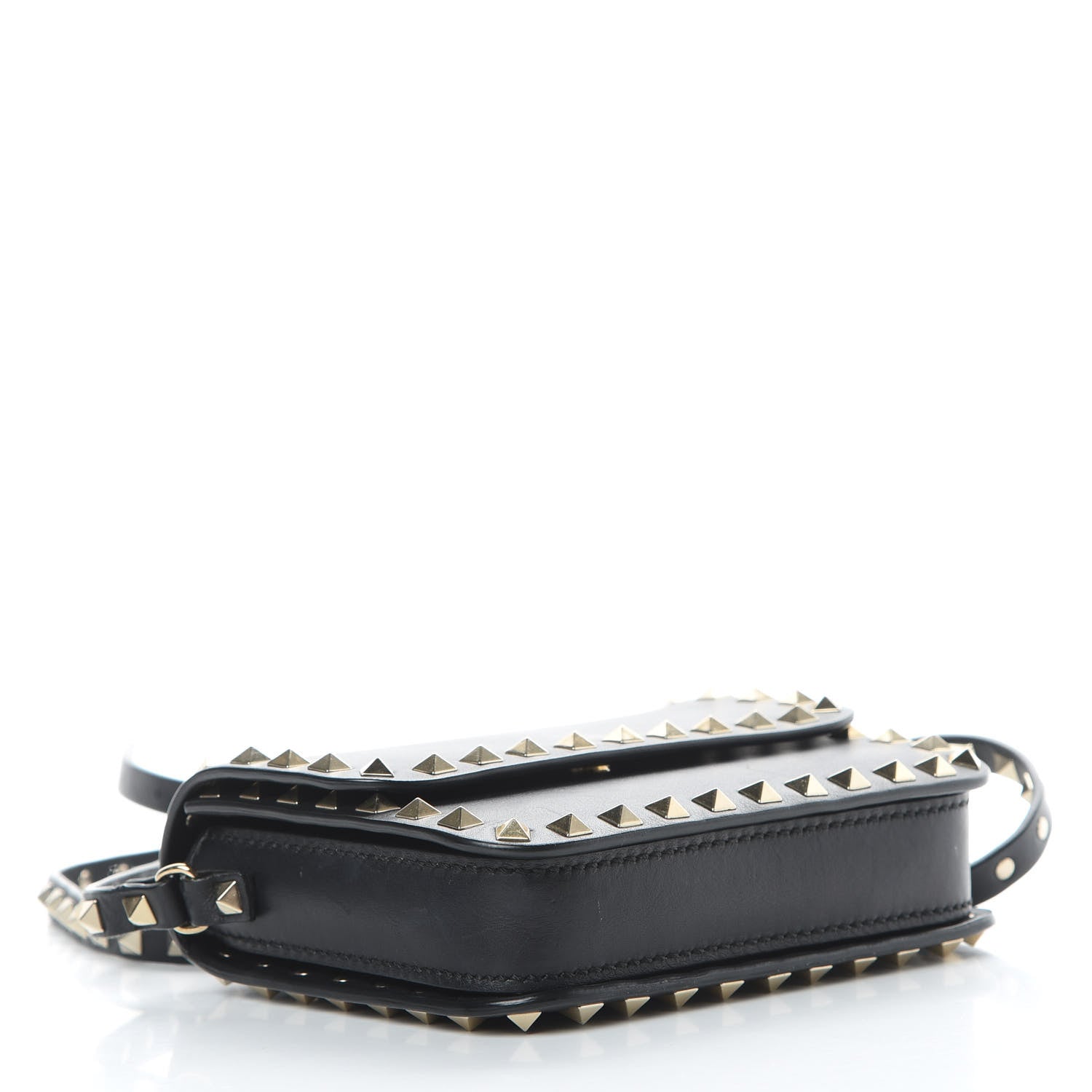 Valentino Garavani Vitello Rockstud Flap Crossbody Bag Black 4 of 17