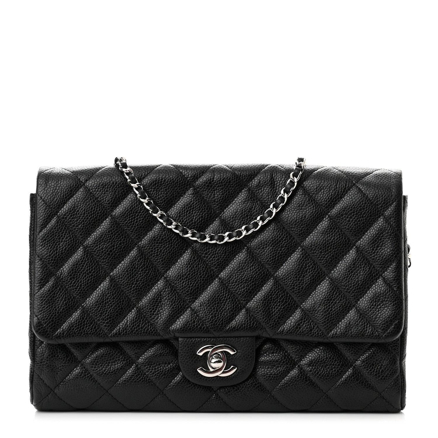 Chanel Caviar Quilted Clutch With Chain Flap Black 1 of 12
