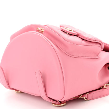 Chanel Calfskin Quilted Medium Duma Pockets Drawstring Backpack Pink 10 of 10