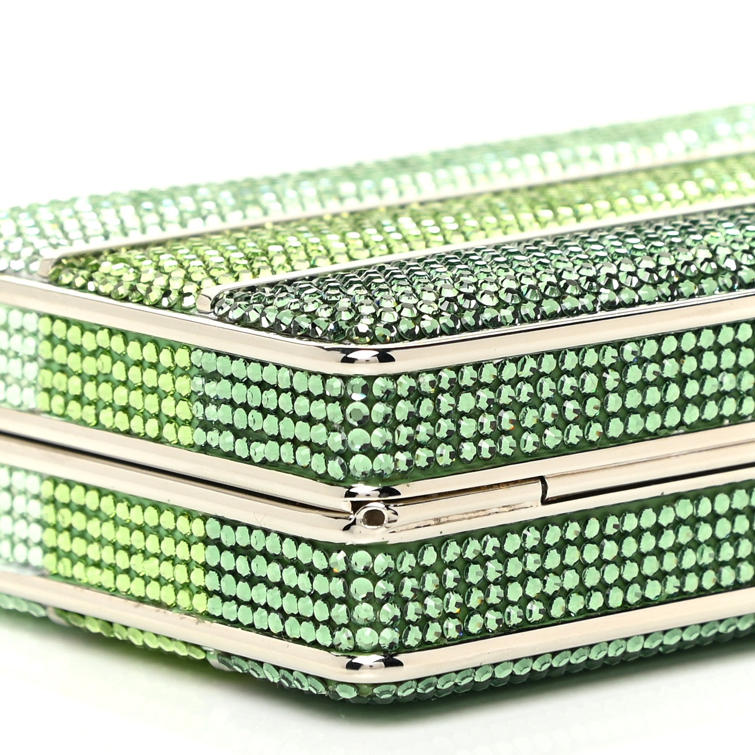 Judith Leiber Swarovski Crystal Minaudiere Clutch Green 7 of 8