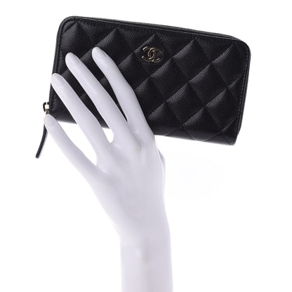 Chanel Caviar Quilted Small Zip Around Wallet Black 2 of 11