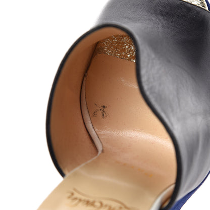 Christian Louboutin Nappa Suede Mulacramp 140 Sandals 38 Black Blue 12 of 12