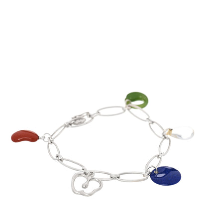 Tiffany Sterling SIlver Multi Gemstone Elsa Peretti Five Charm Bracelet 1 of 4