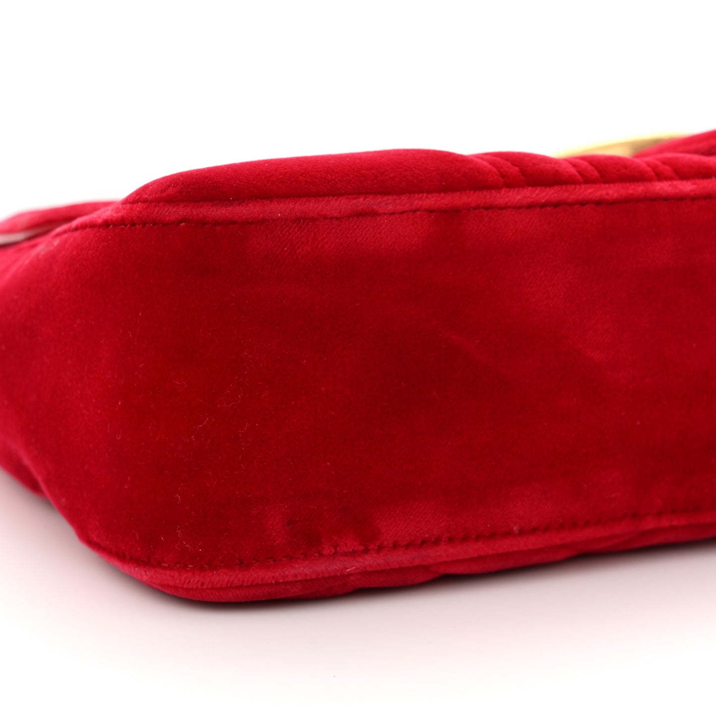 Velvet Matelasse Medium GG Marmont Shoulder Bag Hibiscus Red
