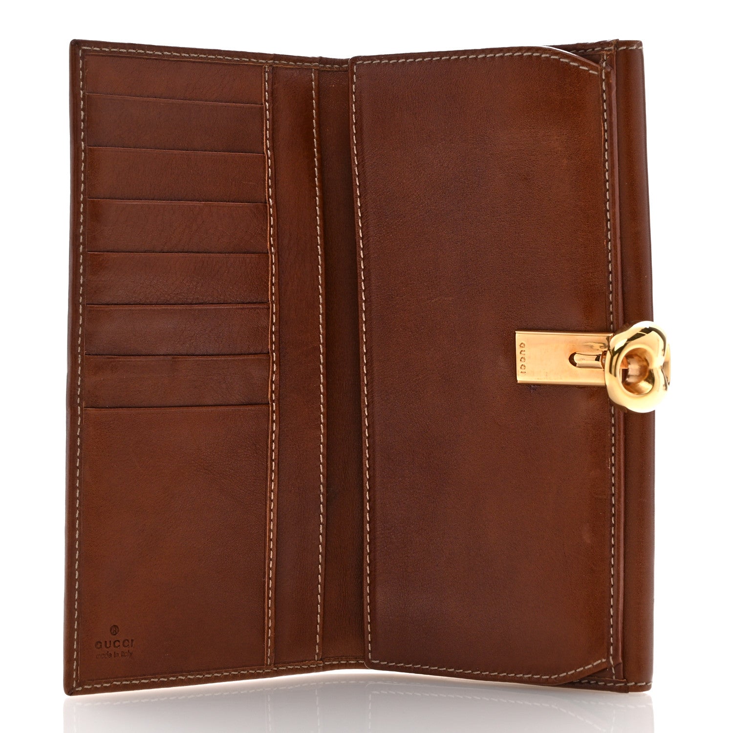 Gucci Guccissima Wave Continental Wallet Beige Ebony Brown Sugar 5 of 10