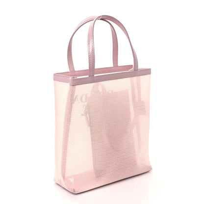 Prada Sequin Mesh Small Tote Bag Pink 4 of 13