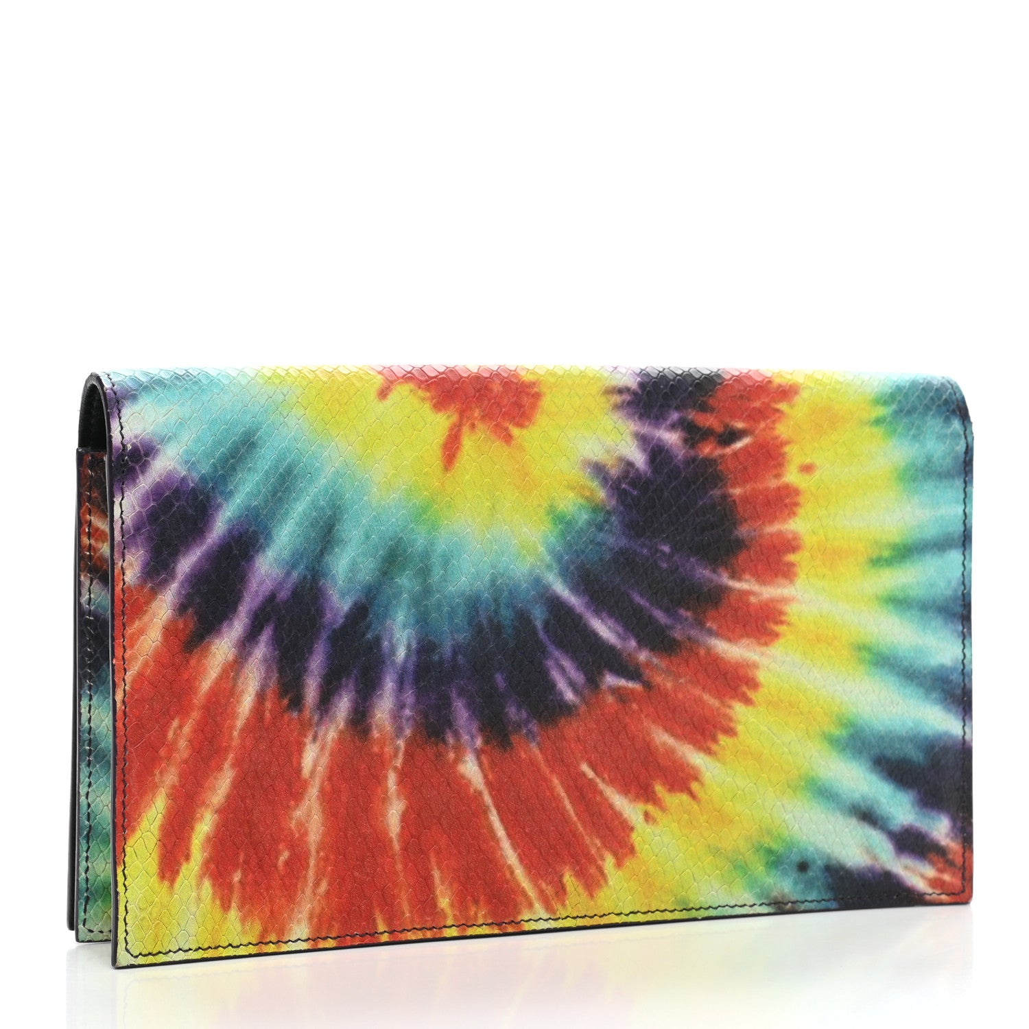 Saint Laurent Calfskin Snake Embossed Tie Dye Classic Kate Monogram Clutch Multicolor 3 of 11