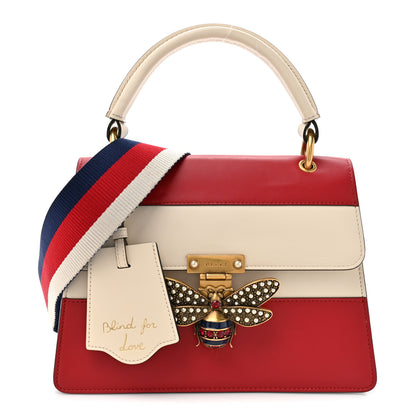 Gucci Calfskin Sylvie Web Small Queen Margaret Top Handle Bag Hibiscus Red Mystic White 1 of 16