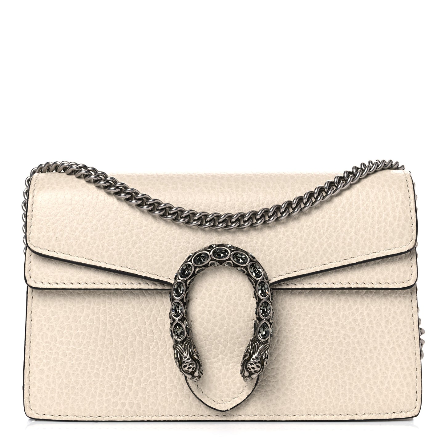 Dollar Calfskin Crystal Super Mini Dionysus Shoulder Bag Mystic White Black Diamond