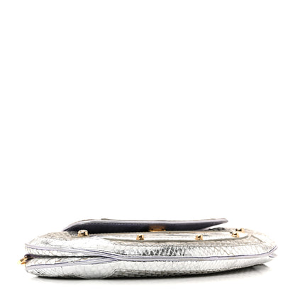 Fendi Snakeskin Nylon Vanity Mirror Clutch Transparent 4 of 14