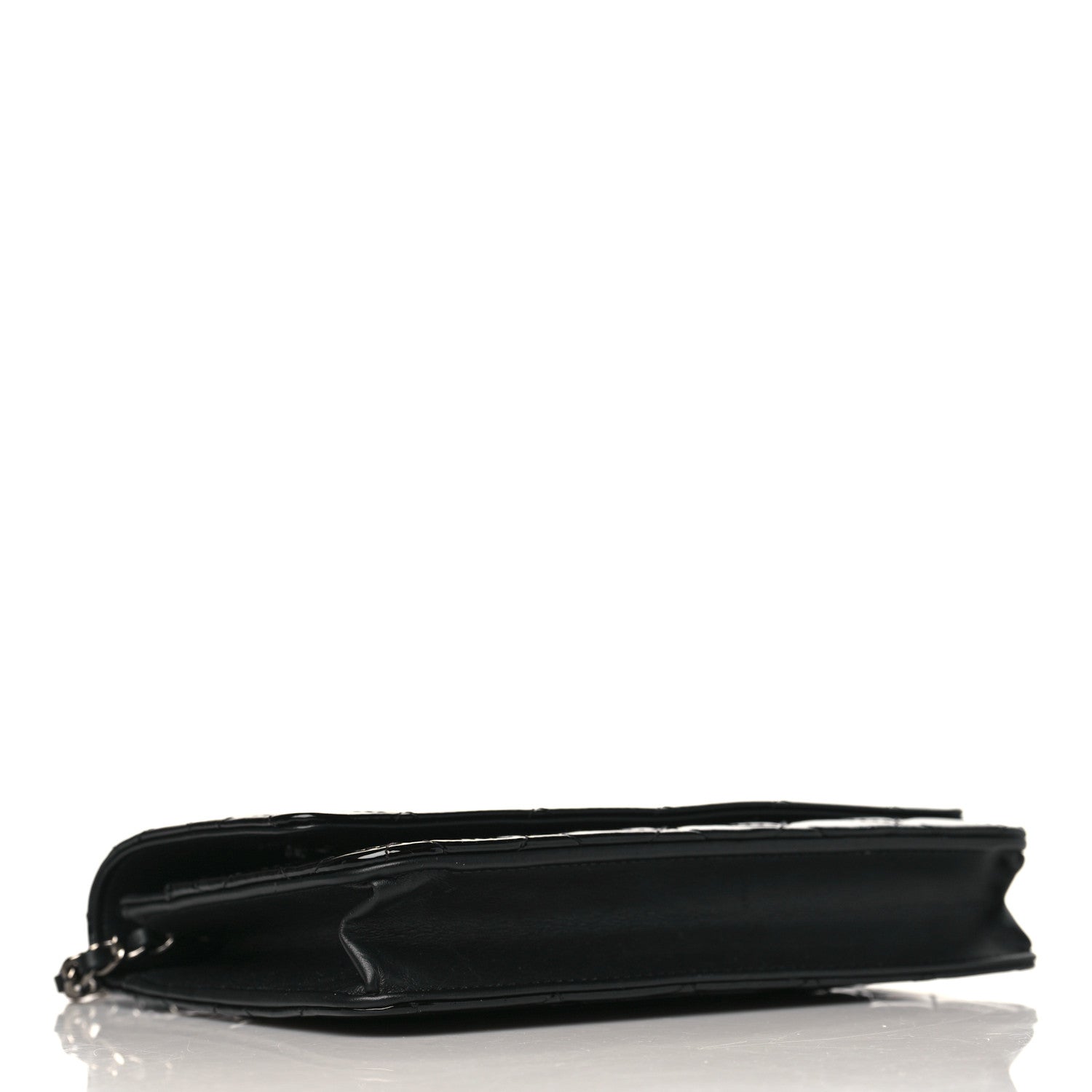 Chanel Patent Calfskin Quilted Wallet On Chain WOC Black 4 of 11
