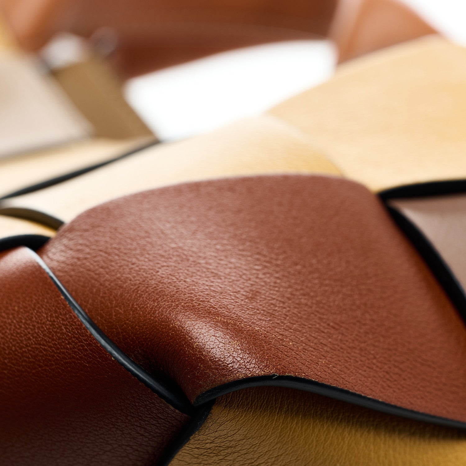 Loewe Calfskin Small Woven Basket Surplus Bag Hazelnut Camel 9 of 12