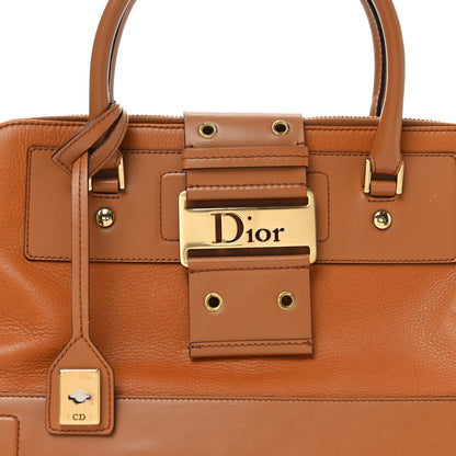 Christian Dior Grained Calfskin Street Chic Top Handle Bag Brown 8 of 10